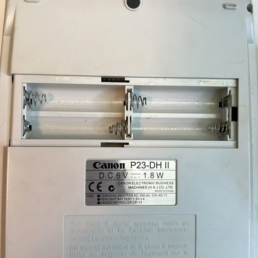 Canon Mini Desktop Printing Calculator Adding Machine - P23– DH II
